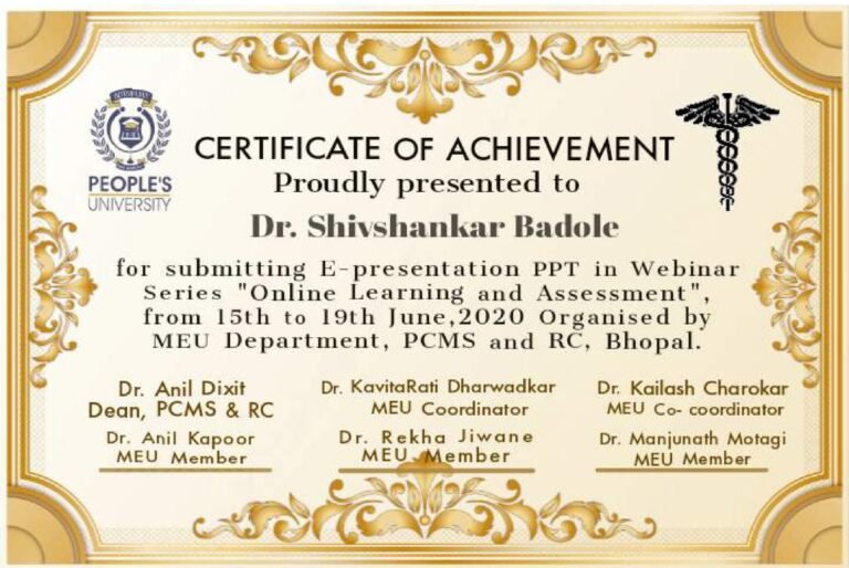 Dr. Shivshankar Badole - Certificate 01